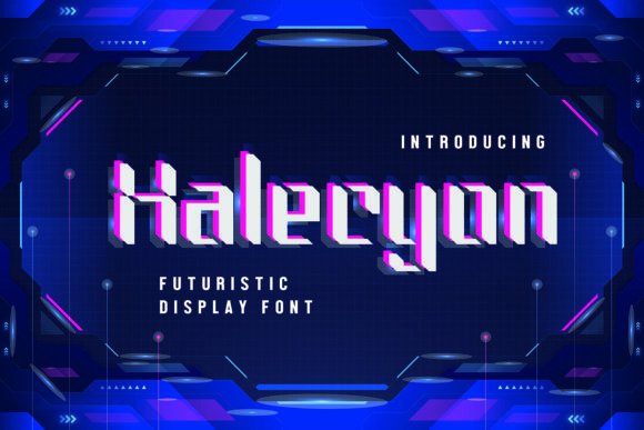 Halecyon: A Futuristic Display Font for Crafters and Product Makers