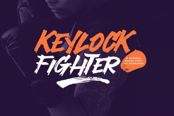 Keylock Fighter: A Quirky Brush Font for Bold Branding and Creative Designs